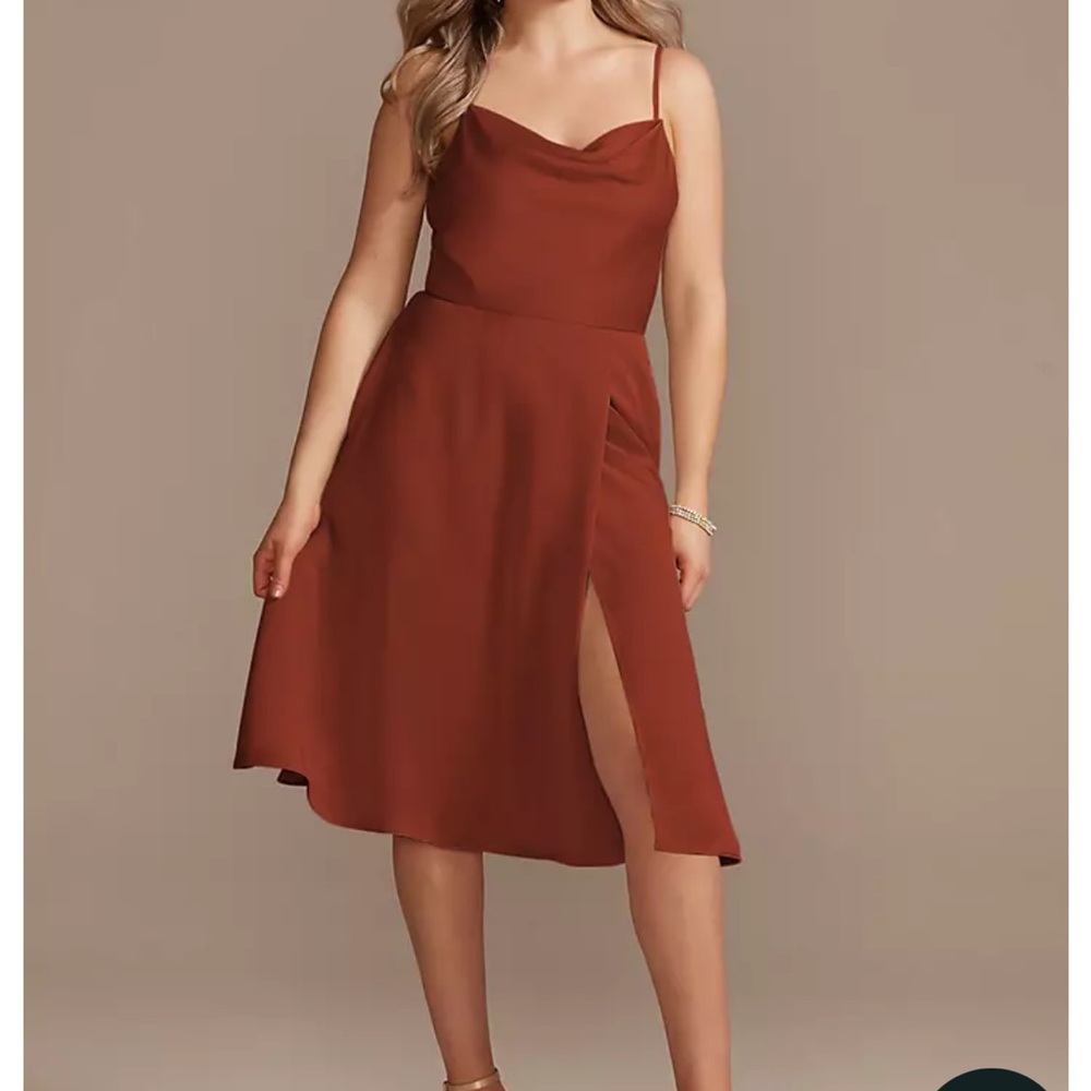 Elegant Rust Brown Women's Dress